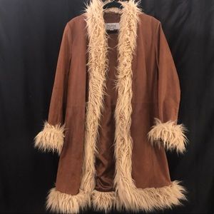 Real leather fur lined trench / Penny Lane coat